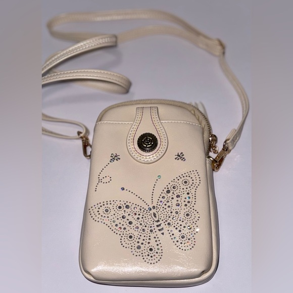 aphsion Handbags - APHISON Mini Cell Phone Purse vegan leather cream